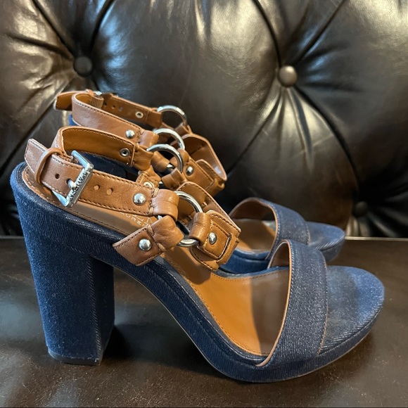 Womens Ralph Lauren Faustina Cotton/Leather sandals size 7.5 - Picture 2 of 7